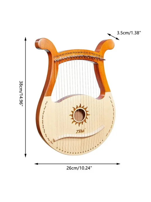 Нет бренда Лира-арфа 19 струн из красного дерева, Цвет 19 Strings1, красный, фото 4