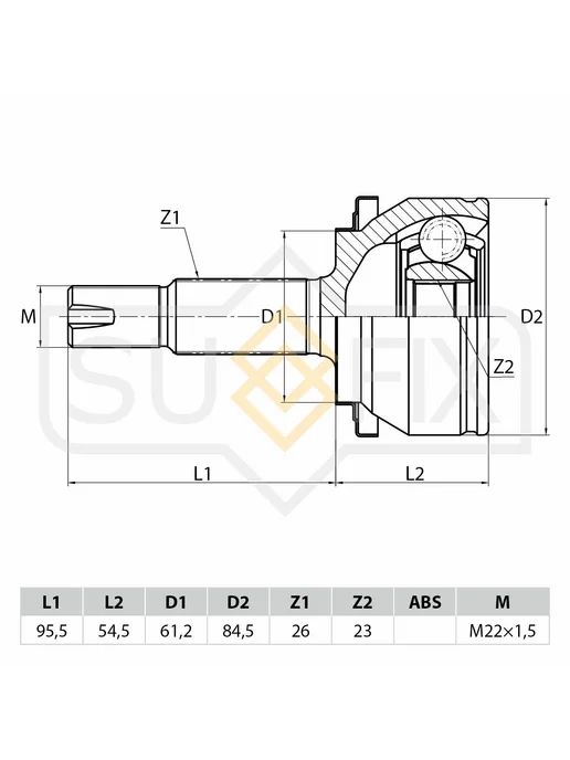 SUFIX ШРУС наружный TOYOTA Auris(E150) Corolla(E150, вариант, фото 3