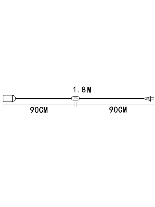 Нет бренда Основание для лампы E27, черный, кабель 1.8м, Euro and Cable, 1,8 м, фото 3