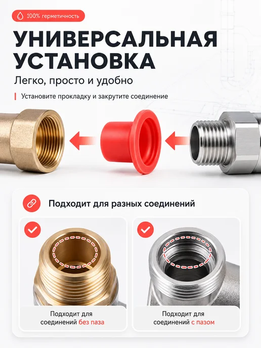 Calm&Simple Прокладки силиконовые сантехнические фум лента, 20 шт, фото 3