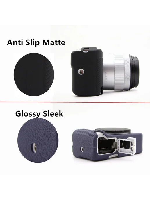 Qalart Силиконовый чехол для Canon EOS R50 V Glossy Sleek Coffee, коричневый, фото 3
