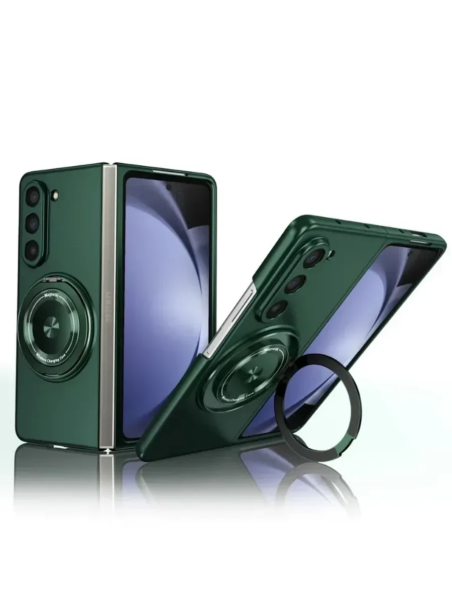 Чехол для Samsung Galaxy Z Fold7 Green с кольцом