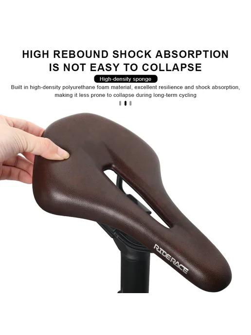 Нет бренда Велосипедное седло RIDERACE черное из искусственной кожи, черный, фото 4