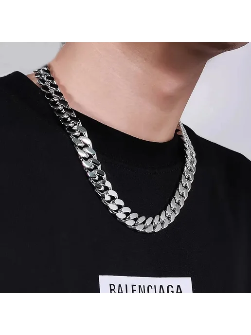 Нет бренда HNSP Цепочка из нержавеющей стали Silver 55cm 10 mm, серебристый