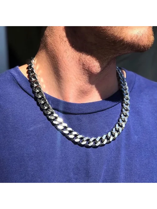 Нет бренда HNSP Цепочка из нержавеющей стали Silver 55cm 10 mm, золотой, фото 2