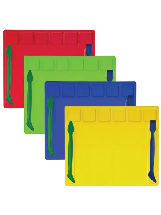 BRAUBERG KIDS 10 шт. Доска для лепки с отделениями и 2 стеками А5, ассорти, 10 шт, фото 2