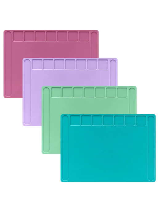 BRAUBERG KIDS 2 шт. Доска для лепки А4, 280х200 мм, ассорти, 7 отделений, 280x200 мм, 2 шт, фото 2