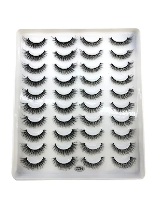 hbzgtlad 20 пар 3D накладных ресниц, Цвет 20Pairs-H11, черный, фото 3