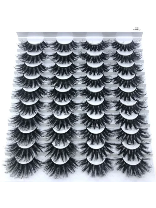 hbzgtlad 20 пар 3D накладных ресниц, Цвет 20Pairs-H11, черный, фото 7