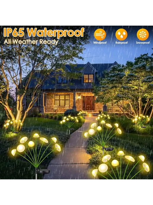 GCTECHING Солнечные грибные светильники Warm Light, 2 шт, 2 шт, фото 7