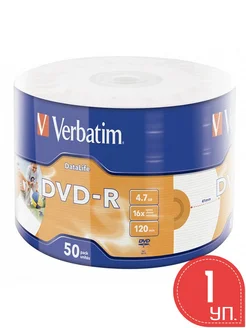 Verbatim Диск DVD-R DataLife, 4,7 Гб, 16x, Bulk, 50 шт
