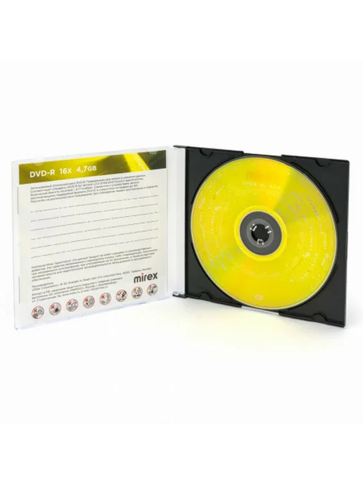 Mirex Диск DVD-R, 4,7 ГБ, 16x, Slim Case, 1 штука, 4,7 ГБ, фото 6