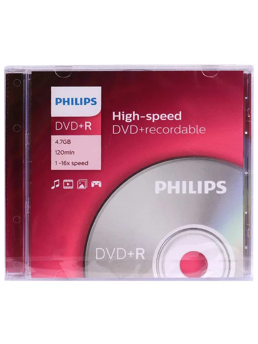 PHILIPS Диск DVD+R, 4,7 Гб, 4x, Slim Case, 4 шт, 4,7 ГБ, фото 2