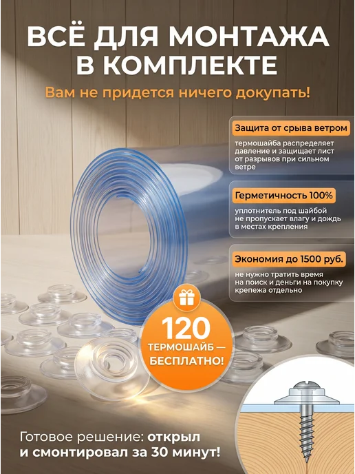 Infinity Dreams ПЭТ лист монолитный прозрачный бронепленка 1,1х15м, 15 м, фото 4