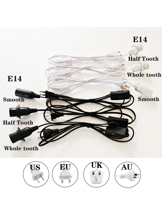 Нет бренда Лампа E14, White Half Tooth, AU Plug-E14, белый