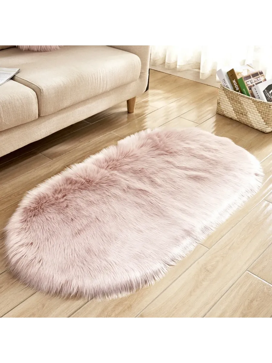 Розовый пушистый коврик 50x80 см