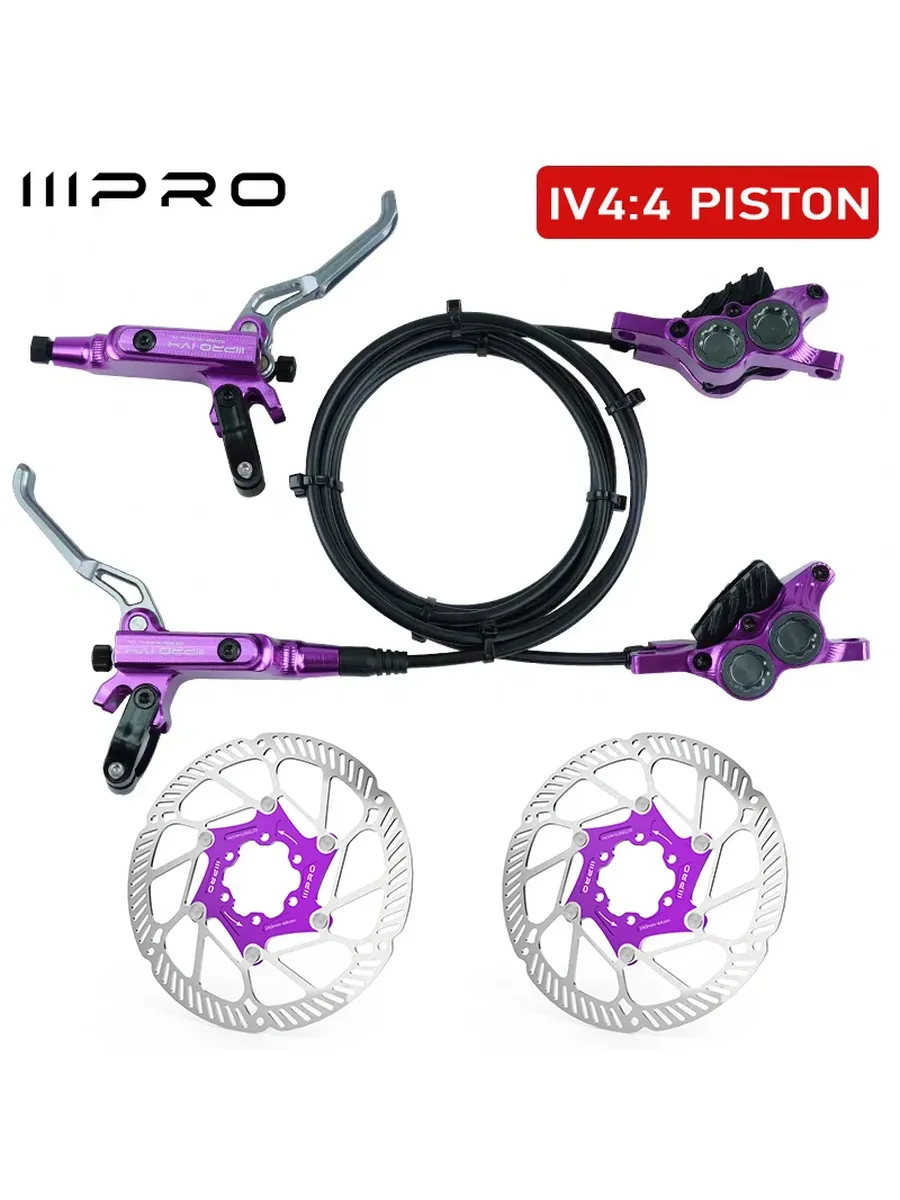 IIIPRO IV4 Фиолетовые Гидравлические Тормоза 4-поршневые 160