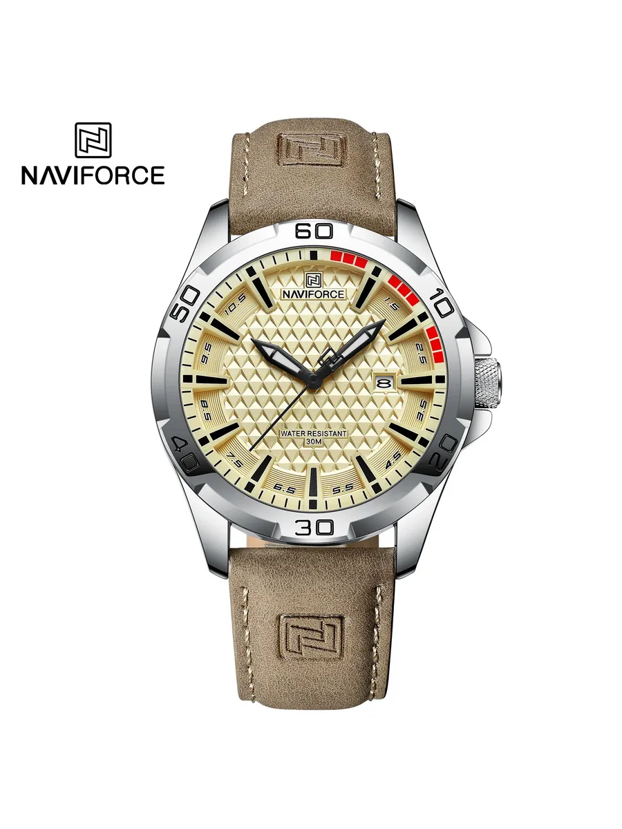 Мужские кварцевые часы NAVIFORCE со светящимися стрелками Бе