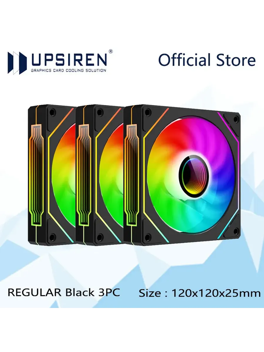 Корпусной вентилятор UPSIREN UF-1 PRISM 4 PRO 12см ARGB BK R