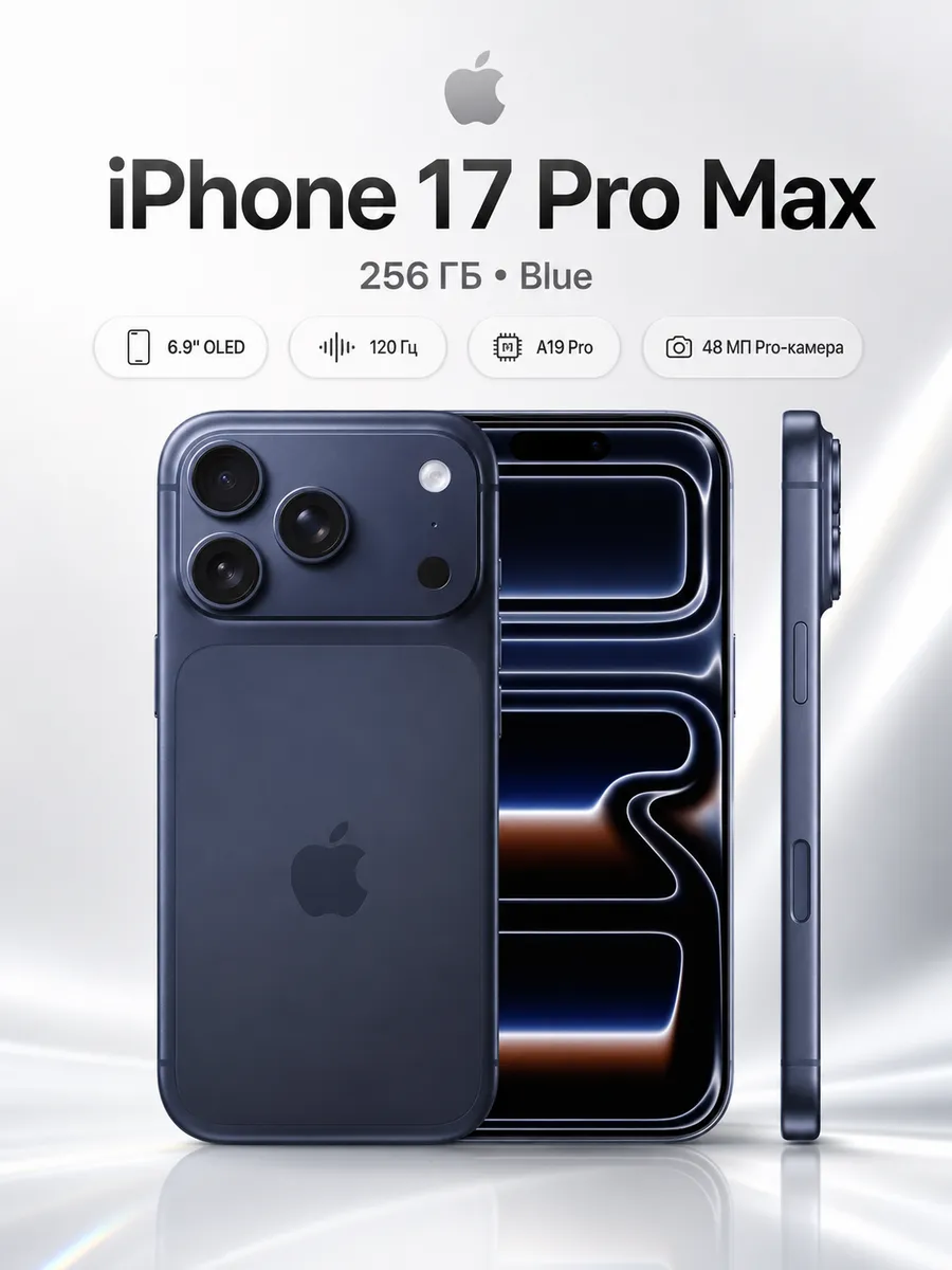 iPhone 17 pro max 256 blue Apple 1165419476 купить за 158 828 ₽ в интернет‑магазине Wildberries