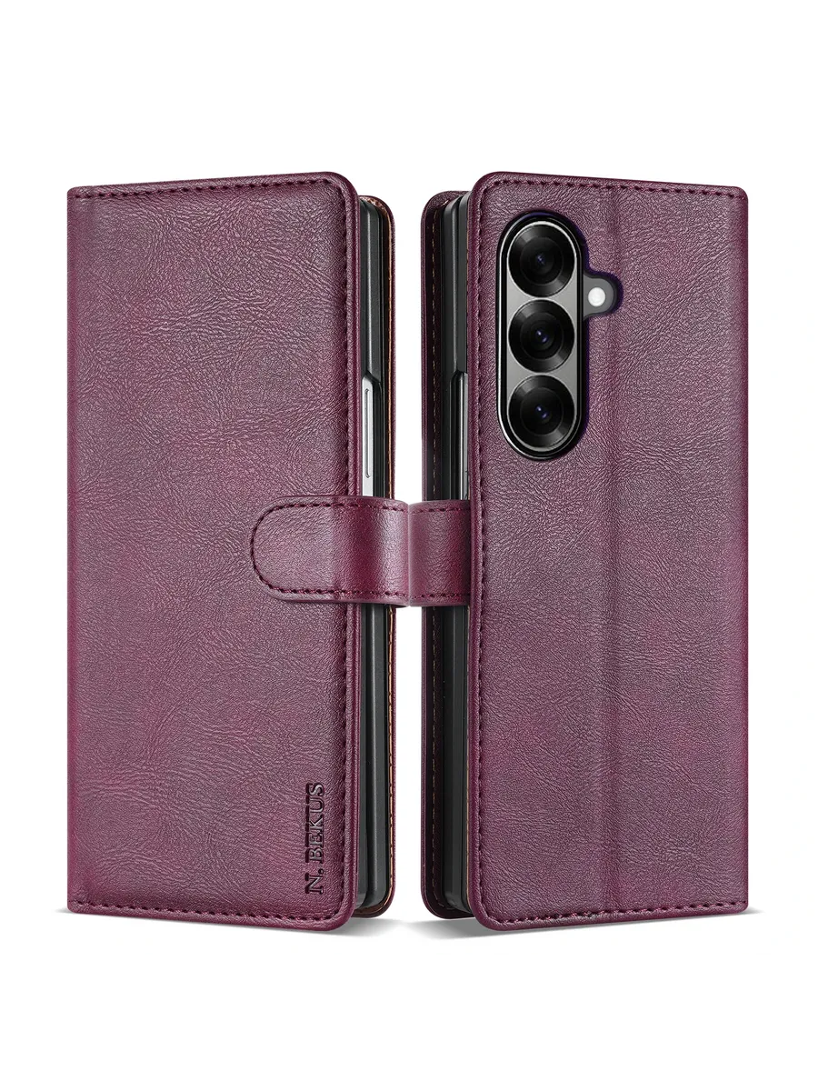 Кожаный Чехол-кошелек Для Samsung Galaxy Z Fold Series С Маг