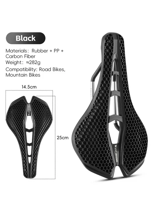 West Biking 3D сотовое велосипедное седло A Black, черный