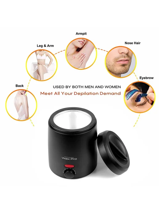 Нагреватель воска Wax Pro 200 мл, EU Plug, белый, 200 мл, черный, фото 5