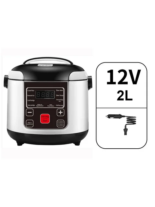 OIMG Портативная электрическая рисоварка 2 л Черный, 12V-2L, 2 л, 2 л