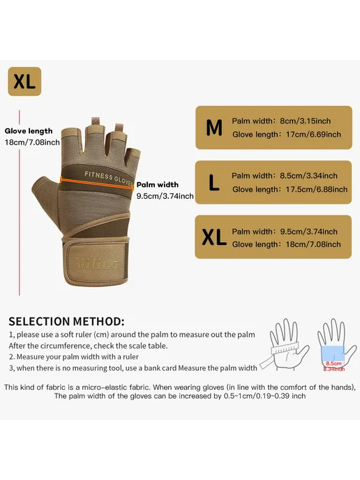 Нет бренда Перчатки для кроссфита A0146-brown, коричневый, фото 7