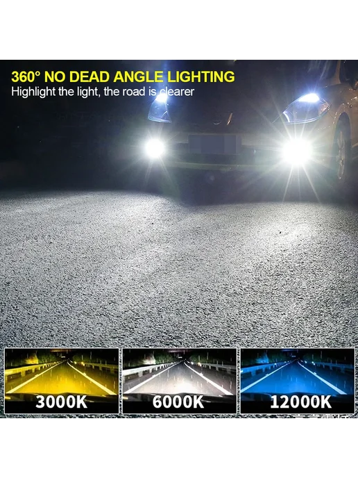 Нет бренда Светодиодная лампа H3 Blue 12V 6000K 12000LM 1PC, синий, фото 4