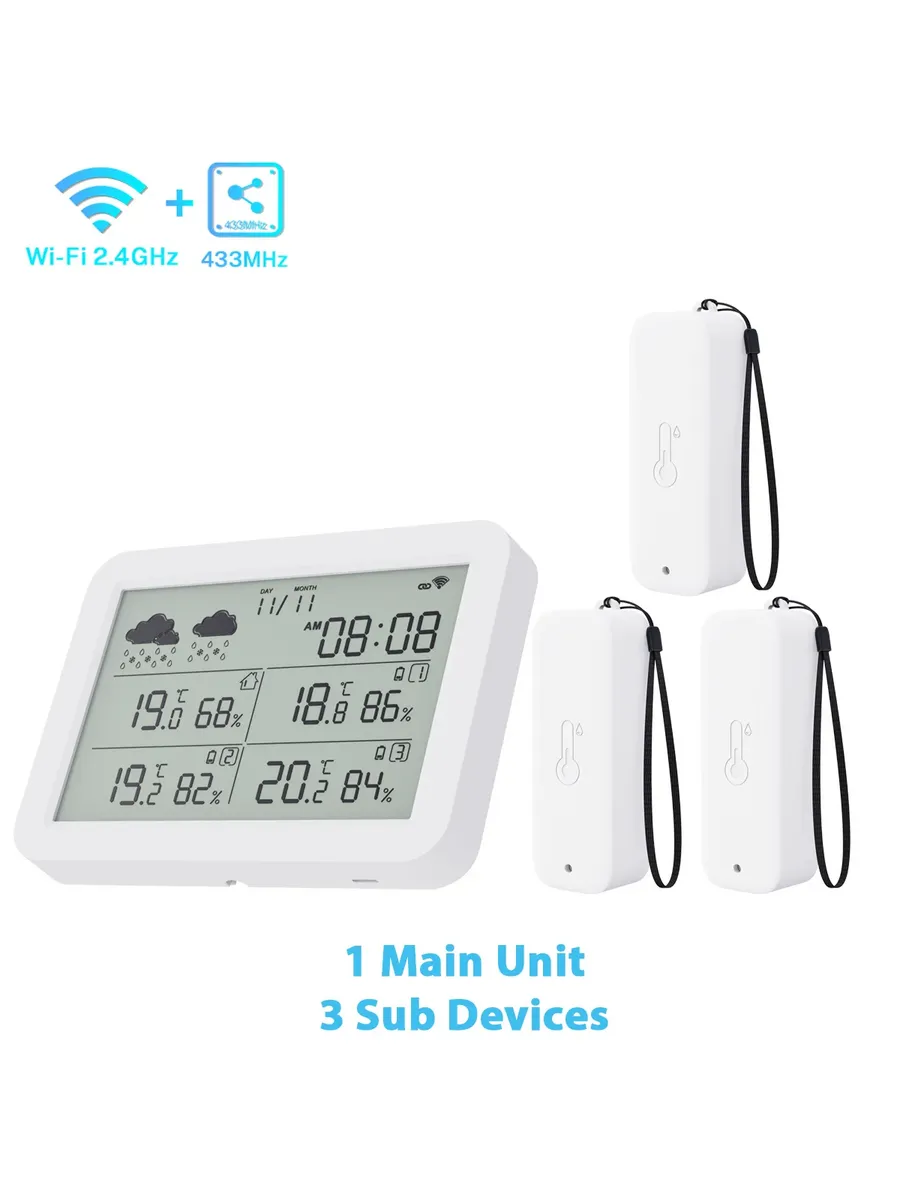 Метеостанция WiFi с 3 датчиками, цвет With 3 Sensors