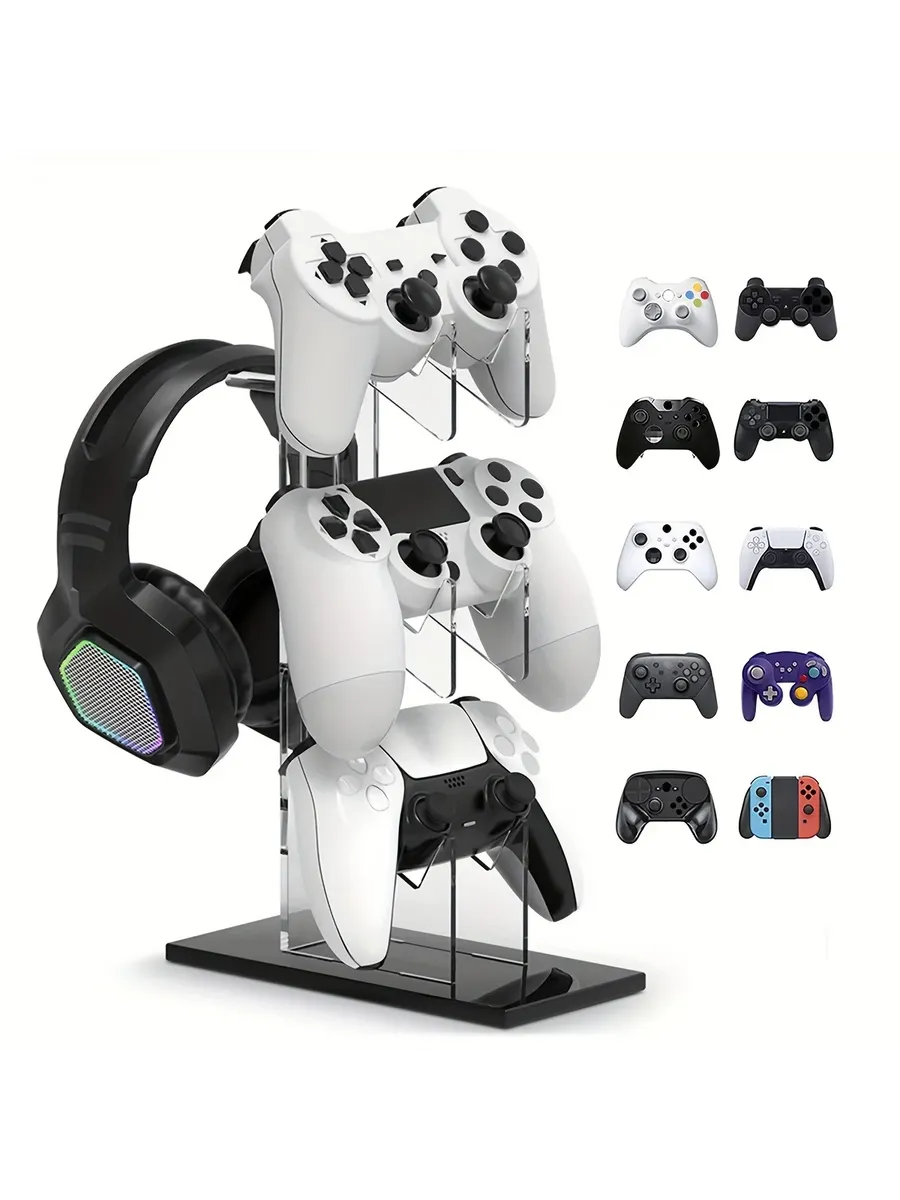 Держатель для контроллеров и гарнитуры PS5/PS4 Черный, black