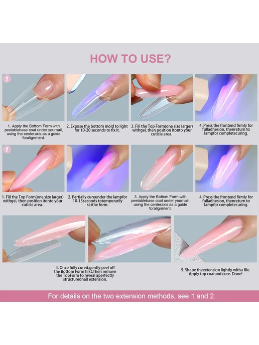 MagiBling Двойные формы для ногтей Sandwich Nail 256 шт. 280SWNF-03, 256 шт, фото 7