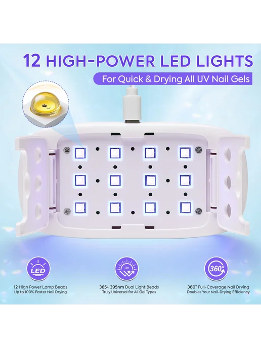 Сушилка для ногтей Pink 12 LED, розовый, фото 5
