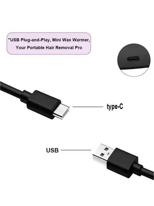Нет бренда USB мини-нагреватель для воска, черный круг, SS-2305, черный, фото 5