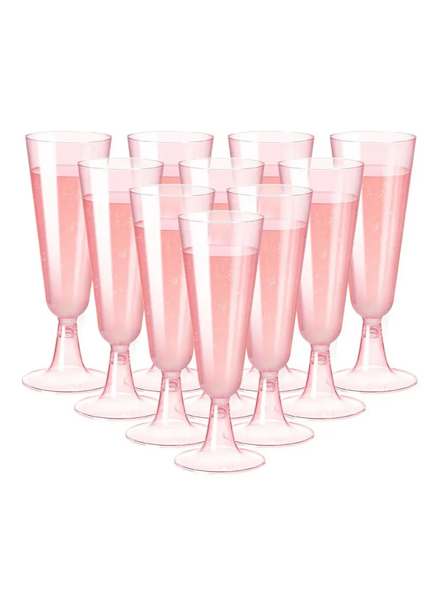 Одноразовые бокалы для шампанского Pink, 5 шт.