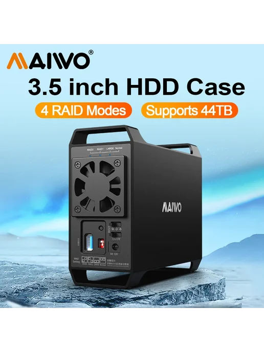 Maiwo Корпус для жестких дисков SATA RAID AU Plug, черный, фото 2