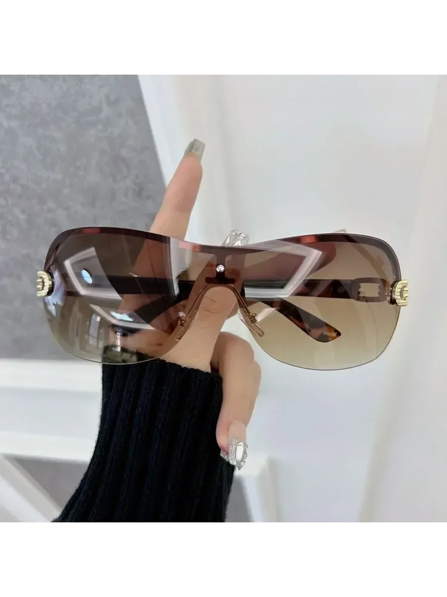 Модные квадратные солнцезащитные очки Brown