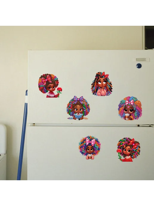 Набор из 6 магнетов для холодильника Diamond Painting для Де, вариант, фото 3