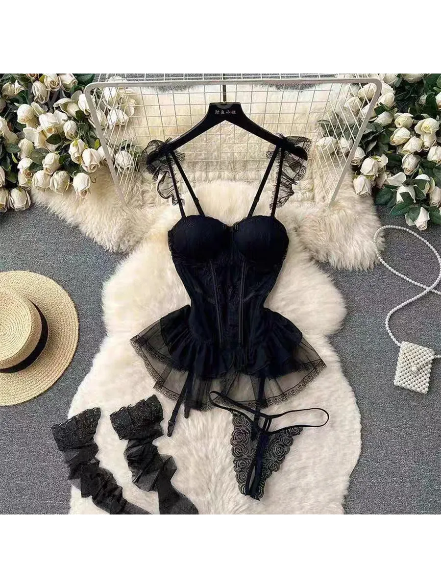 SUYISODA Темpting Sexy Lingerie Floral Lace Set