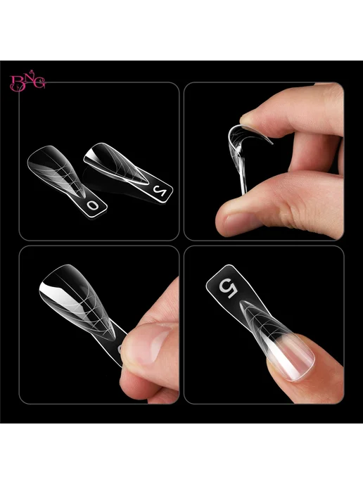 Нет бренда Многоразовые формы для наращивания ногтей BNG Short Stiletto, вариант, фото 3