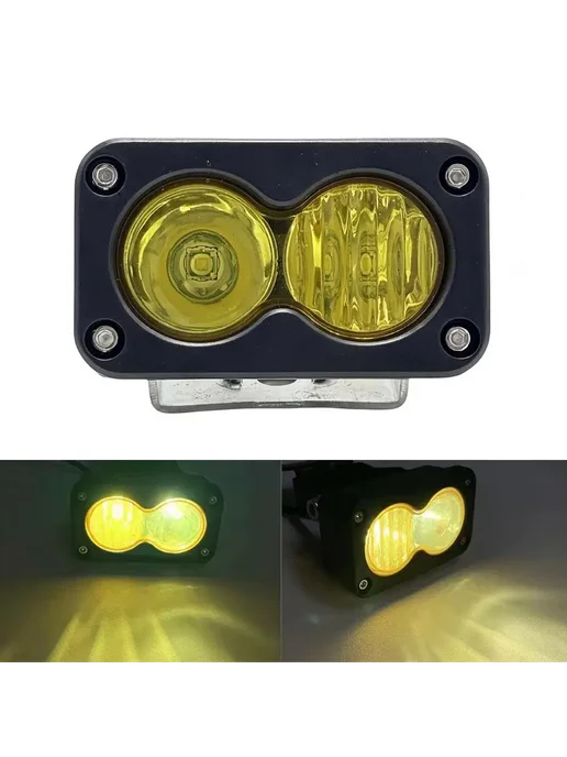 Нет бренда Двухламповая LED фара желтая 20 Вт, 20 Вт, фото 2