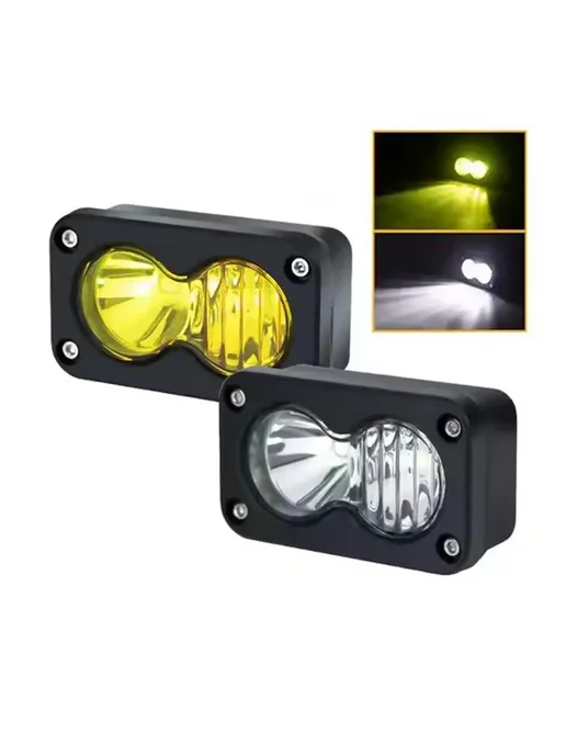 Нет бренда Двухламповая LED фара желтая 20 Вт, 20 Вт, фото 3