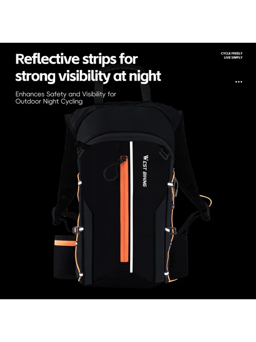 West Biking рюкзак для велоспорта 10L Orange Bag Only, 10 л, фото 4