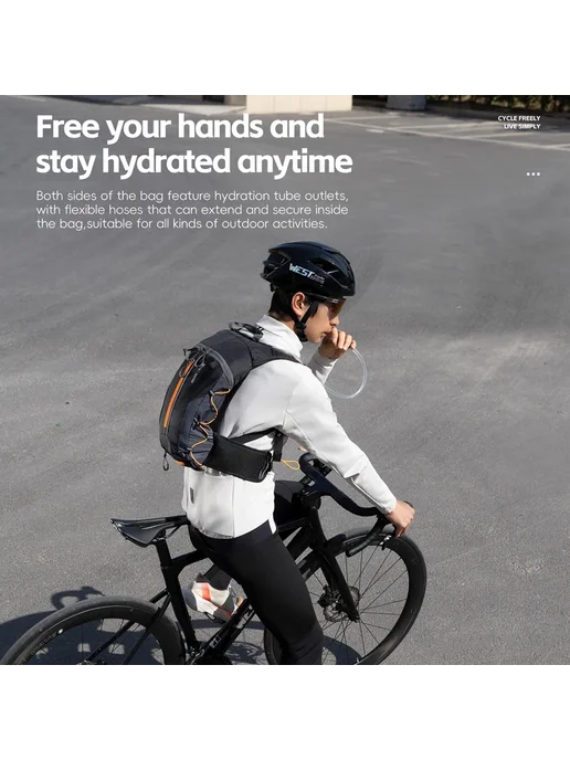 West Biking Рюкзак полиэстер 10L Gray Bag Only, 10 л, фото 5