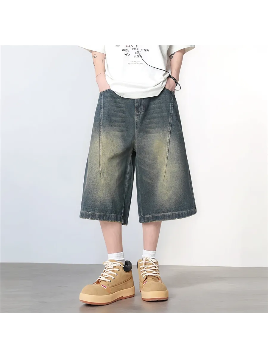 Джинсовые шорты Streetwear из хлопка, свободного кроя, летн