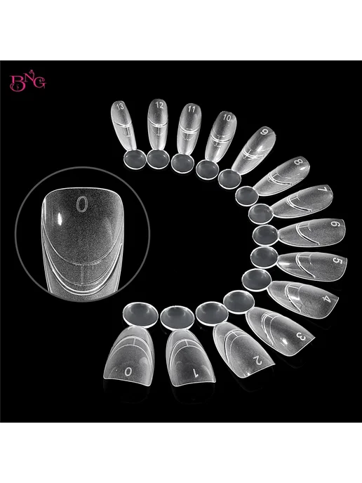 Нет бренда BNG Двойные формы для ногтей матовые TI47C-2-140PCS, вариант, фото 7