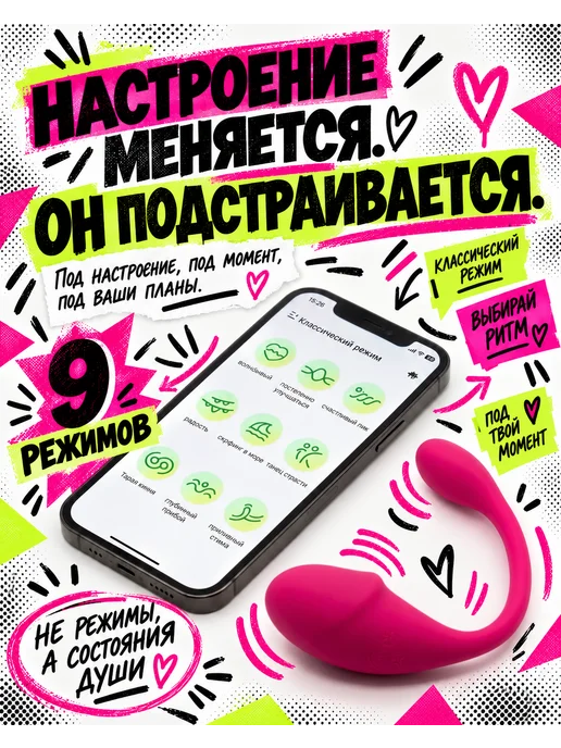 Нет бренда Виброяйцо для женщин с управлением через приложение 18+, розовый, фото 2