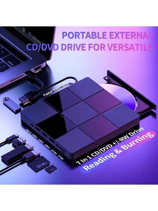 Нет бренда Супертонкий Портативный Оптический Привод USB 3.0, Внешний D, вариант, фото 2
