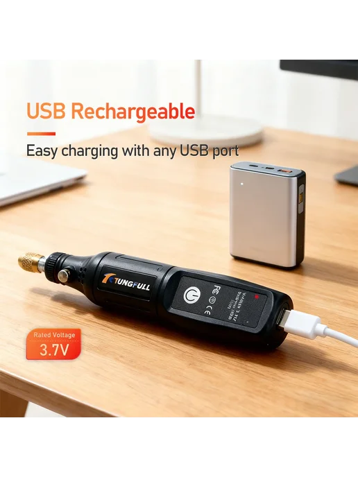 tungfull Мини дрель с набором 75 насадок USB, вариант, фото 4